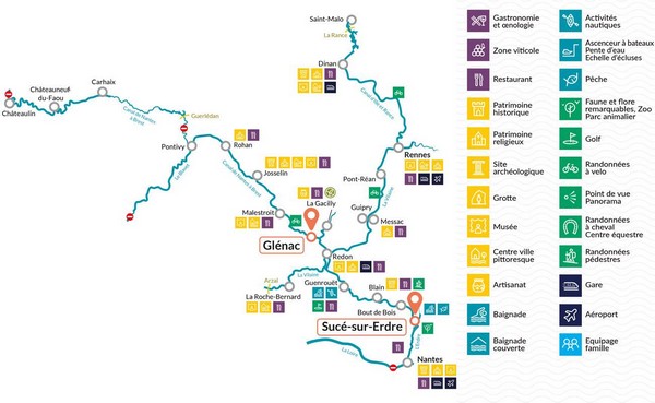 Week-end 2 jours / 2 nuits à bord de votre bateau fluvial sans permis - Carte