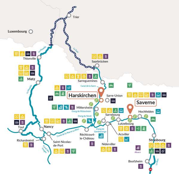 Carte des bases NICOLS en Alsace